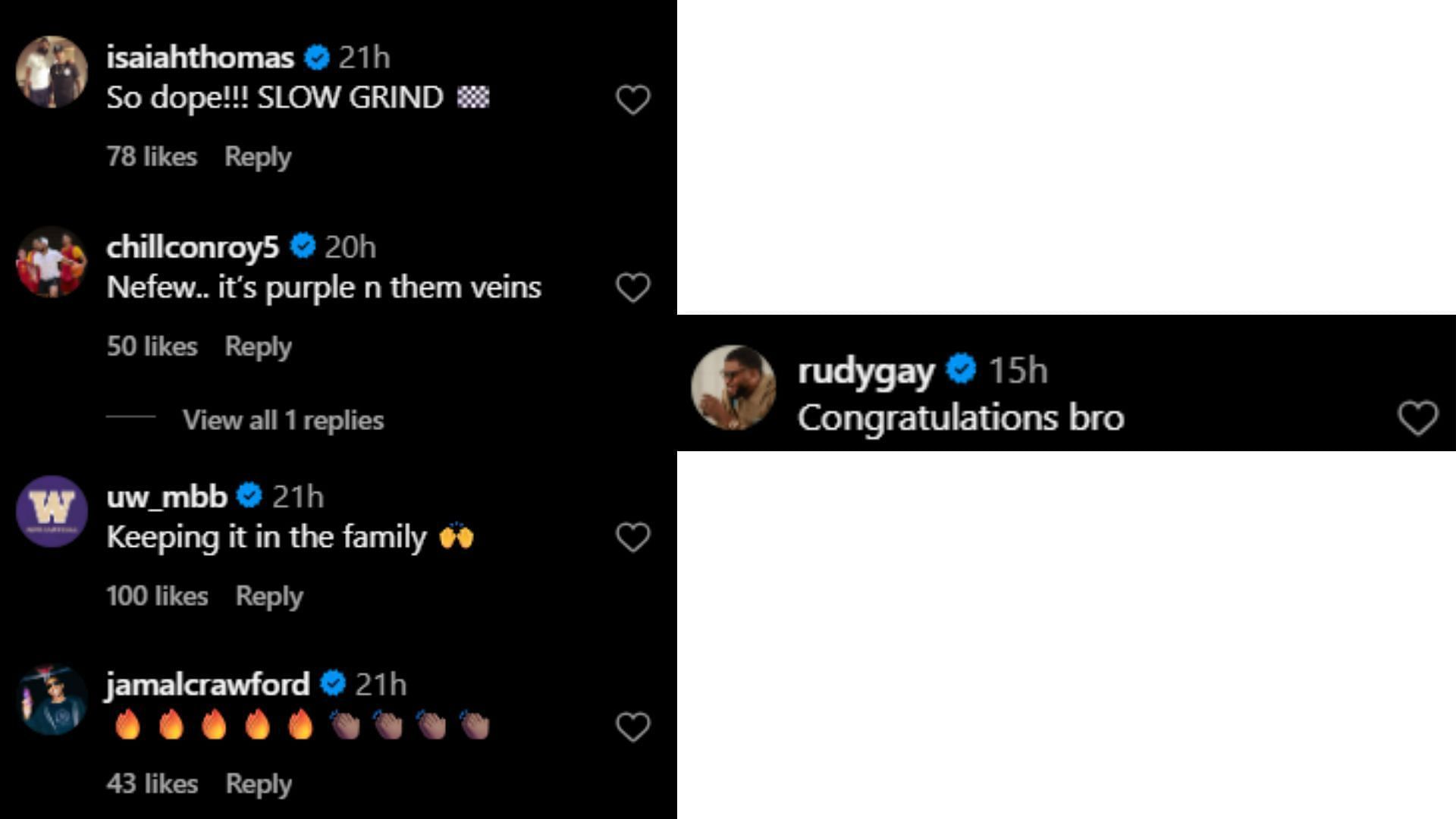 Former NBA Champ Isaiah Thomas and Jamal Crawford react to ex-NBA star’s son Brandon Roy Jr. committing to the Washington Huskies (Image via Instagram @brandonroyjr3)